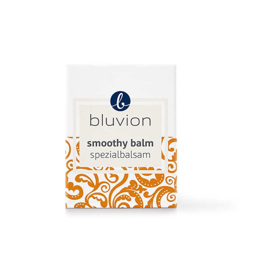 Der umweltfreundlich verpackte Smoothy Skin Balm von Bluvion hilft bei rauen und rissigen Hautpartien