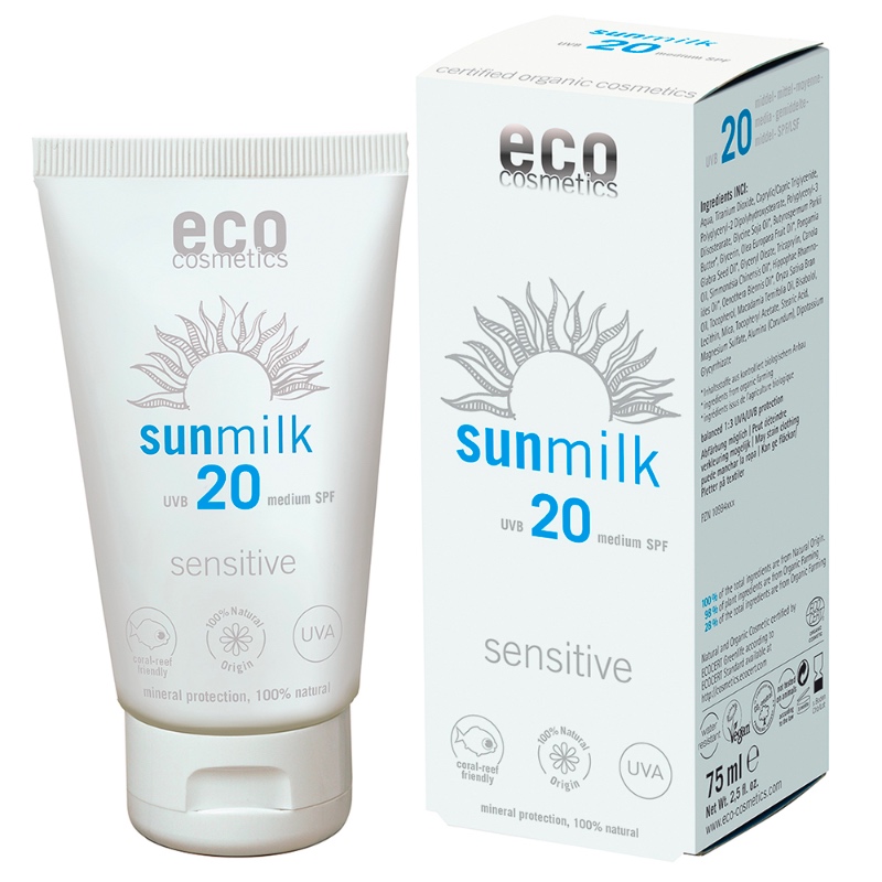 Die Sonnenmilch sensitiv mit LSF 20 von eco cosmetics