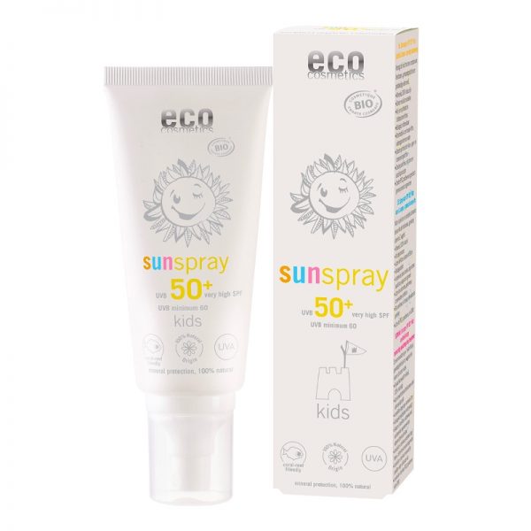 Das mineralische Sonnenschutzspray für Kinder mit LSF 50+ von eco cosmetics