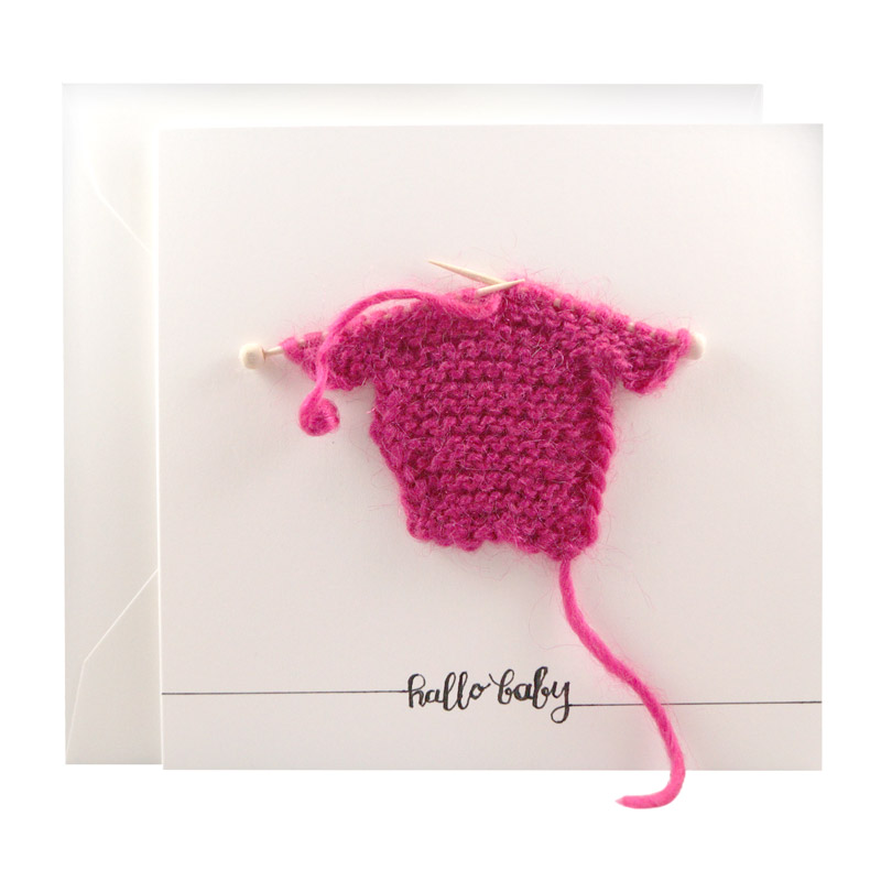 Handgemachte Karte Hallo Baby In Pink Cosa Kosmetik