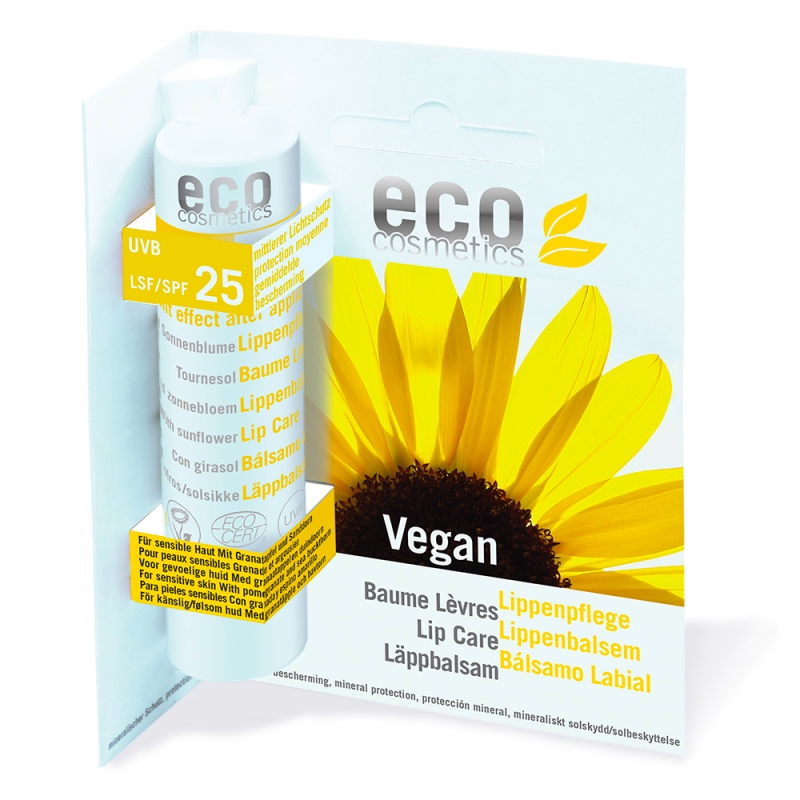Veganer Lippenpflegestift mit Lichtschutzfaktor 25 von eco cosmetics im cosa Kosmetik Onlineshop