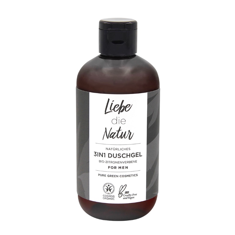Das vegane 3 in 1 Duschgel, Shampoo und Gesichtsreinigung für Männer von Liebe die Natur im cosa Kosmetik Onlineshop