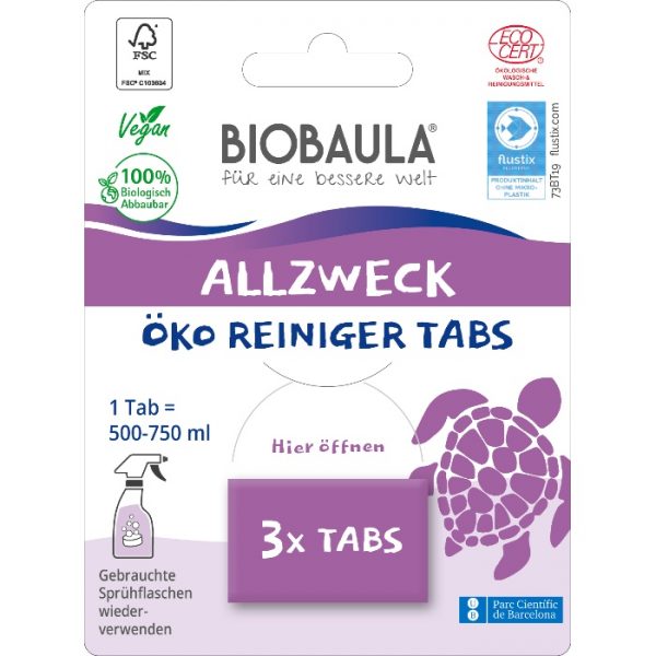 Der biologisch abbaubare Allzweckreiniger von BioBaula in der plastikfreien Verpackung im cosa Kosmetik Onlineshop