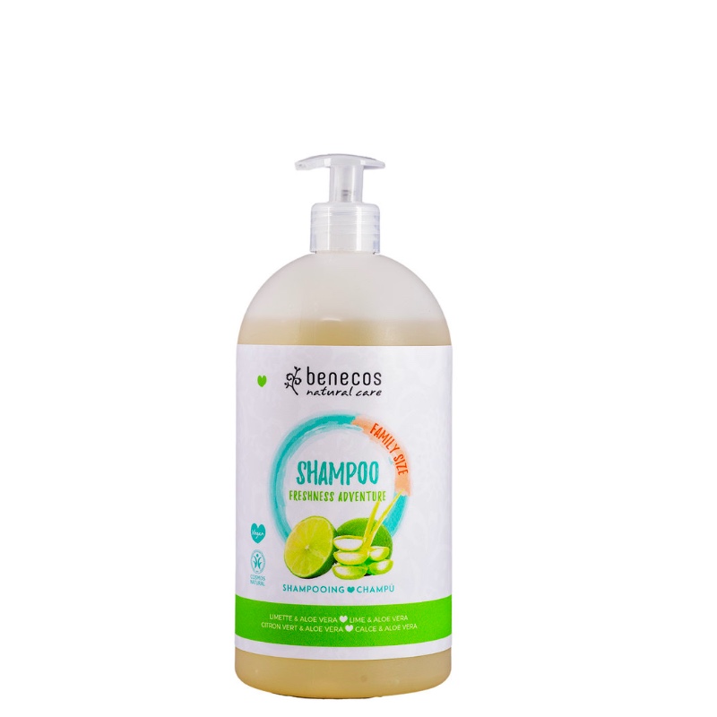 Shampoo in Familiengröße mit Aloe Vera und Limette von benecos