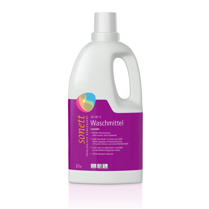 Flüssigwaschmittel mit zartem Lavendelduft für Weiß- und Buntwäsche von Sonett im cosa Kosmetik Onlineshop