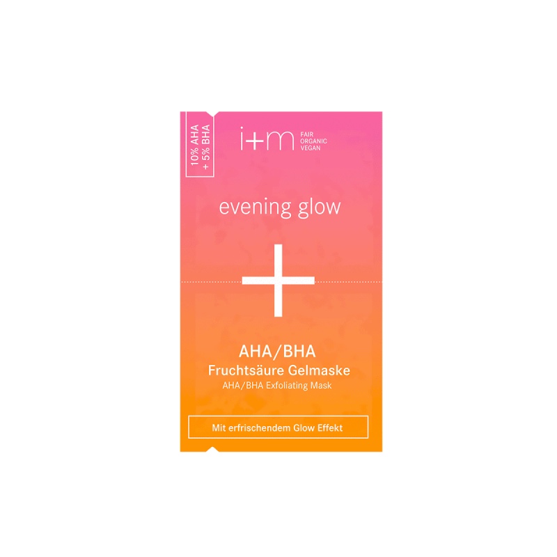 Evening glow AHA/BHA Fruchtsäure Gelmaske - geeignet für Mischhaut, Unreine Haut und Normale Haut von i+m im cosa Kosmetik Onlineshop