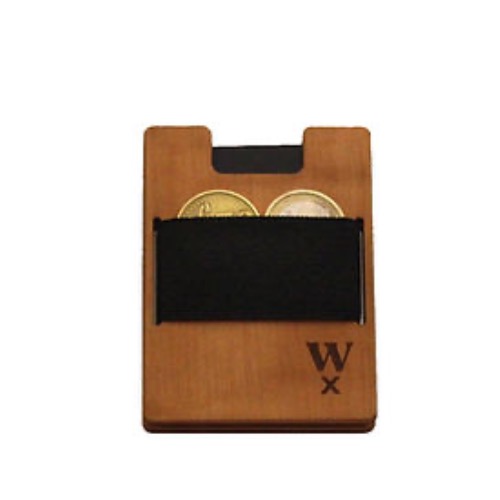 Handgemachte Holzgeldtasche aus Kirschholz mit elastischem Band am Mittelteil von wildwuxx aus dem Bregenzerwald - im cosa Kosmetik Onlineshop